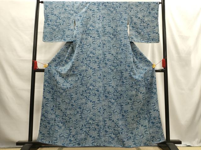 平和屋着物■上質な小紋 流水花文 正絹 逸品 AABE6395sx