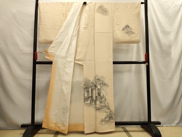 平和屋着物■訪問着 風景文 正絹 逸品 AABE6408sx