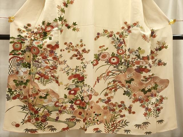 平和屋着物■訪問着 流水花籬文 金銀彩 正絹 逸品 AABE6412sx