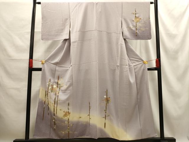 平和屋着物■訪問着 松竹梅 雪輪花文 暈し染め 金銀彩 正絹 逸品 AABE6457sx