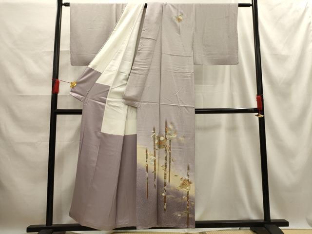 平和屋着物■訪問着 松竹梅 雪輪花文 暈し染め 金銀彩 正絹 逸品 AABE6457sx