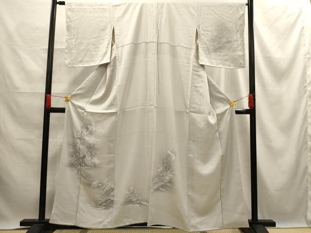 平和屋着物■訪問着 花鳥風景文 暈し染め 銀糸 正絹 逸品 AABE6533sx