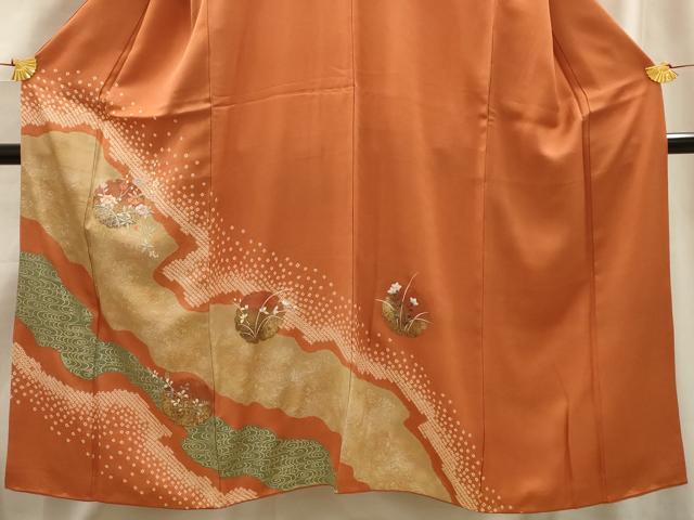 平和屋着物■訪問着 刺繍 道長雪輪花文 金糸 金彩 正絹 逸品 AABE6538sx