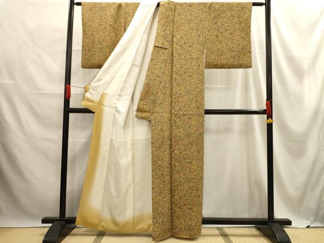 平和屋着物■上質な小紋 花蝶文 正絹 逸品 AABE6602sx