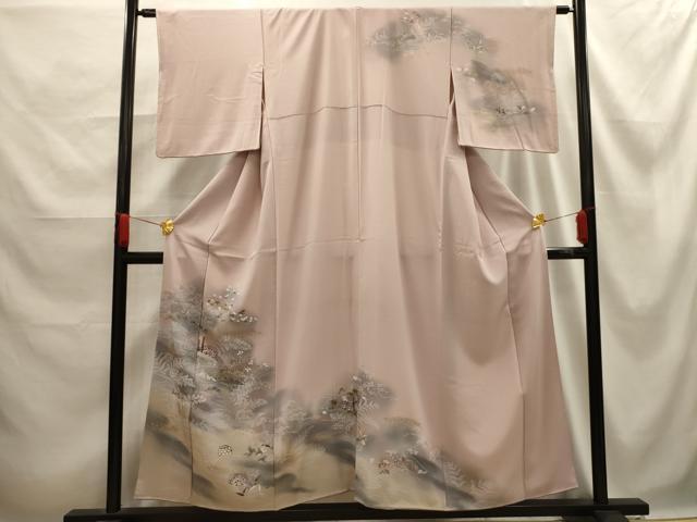平和屋着物■訪問着 片輪車流水花文 暈し染め 金彩 正絹 逸品 AABE6644sx