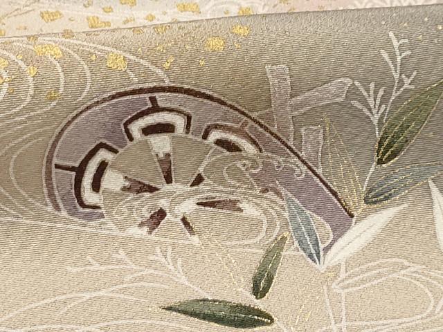 平和屋着物■訪問着 片輪車流水花文 暈し染め 金彩 正絹 逸品 AABE6644sx