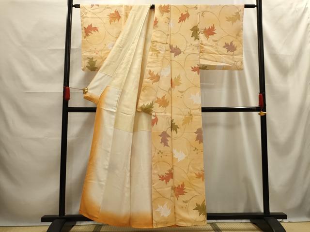 平和屋着物■上質な小紋 南天文 地紋起こし 暈し染め 正絹 逸品 AABE6660sx