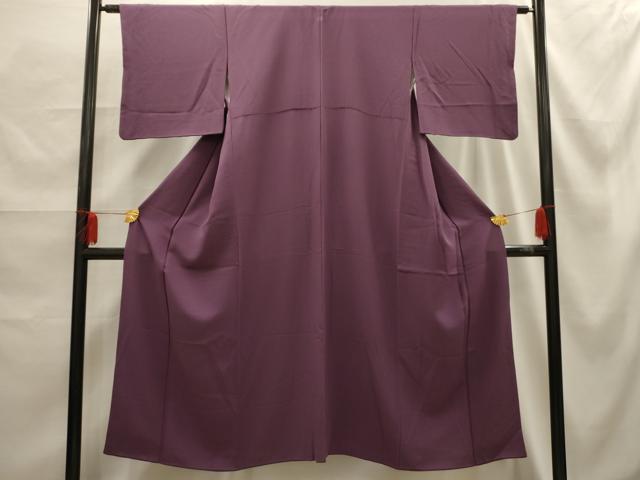 平和屋着物■上質な色無地 紋意匠 古代紫色 正絹 逸品 AABE6662sx