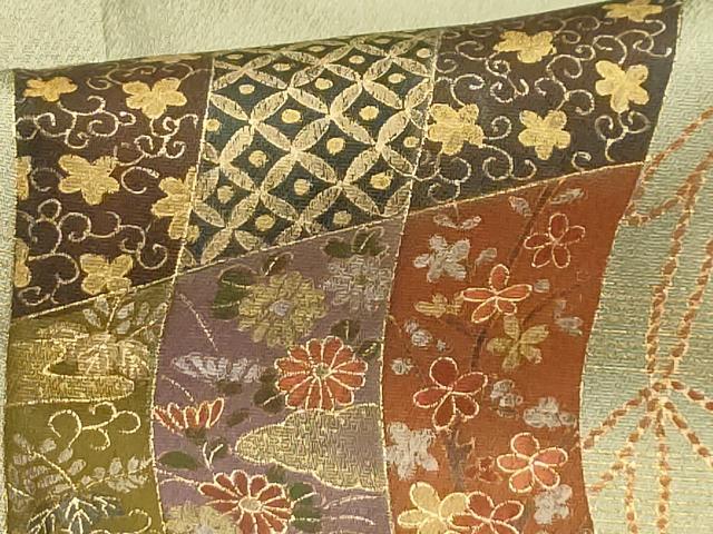 平和屋着物■訪問着 几帳花文 暈し染め 金彩 正絹 逸品 AABE6672sx
