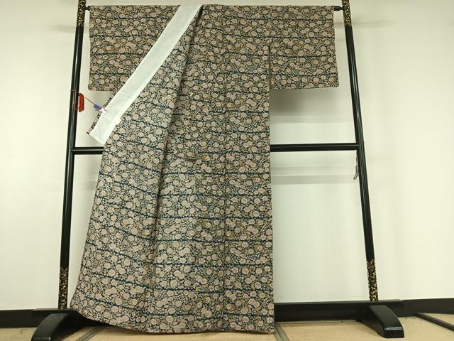 平和屋着物▽小紋 単衣 辻が花 洗える着物 AABE6691jh