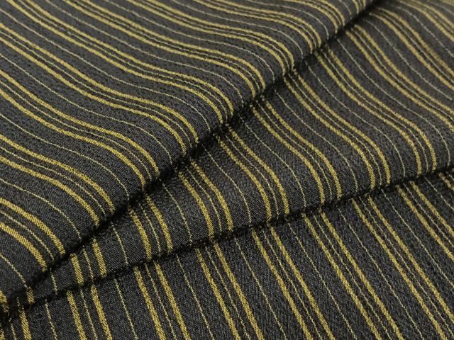 平和屋着物▽お召 単衣 縞 正絹 逸品 AABE6703jh