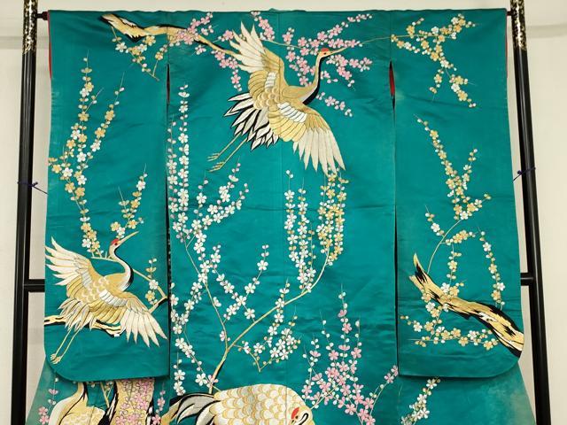 平和屋本店●色打掛 花嫁 婚礼 和装 神社挙式 結婚式 総刺繍 金銀糸 群れ鶴花文 逸品 AABE6747ou
