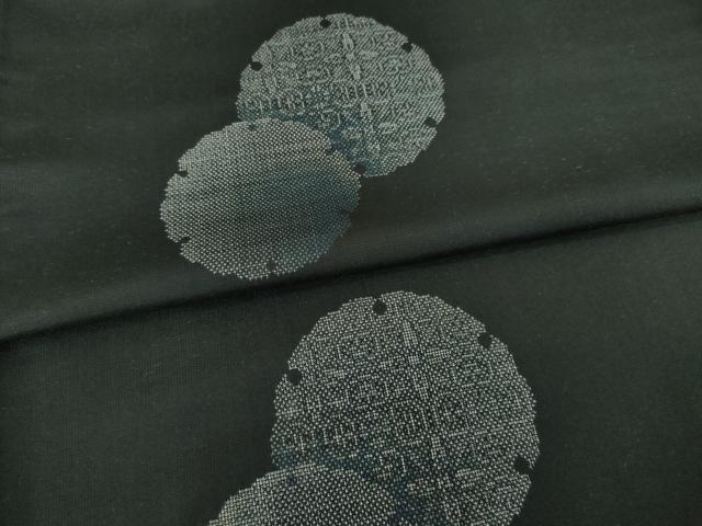 平和屋着物●本場大島紬 カタス9マルキ 地空き 雪輪重ね文 正絹 逸品 AABE6799ck