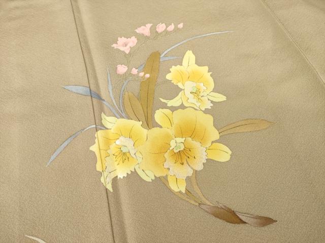 平和屋着物●訪問着 手描き 舞花文 正絹 逸品 AABE6840ck