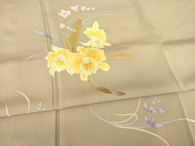 平和屋着物●訪問着 手描き 舞花文 正絹 逸品 AABE6840ck