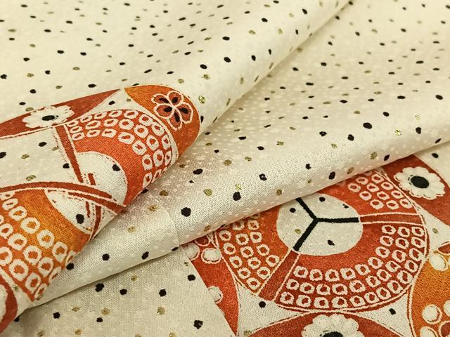 平和屋着物▽上質な色無地 単衣 扇面花地紋 苗色 正絹