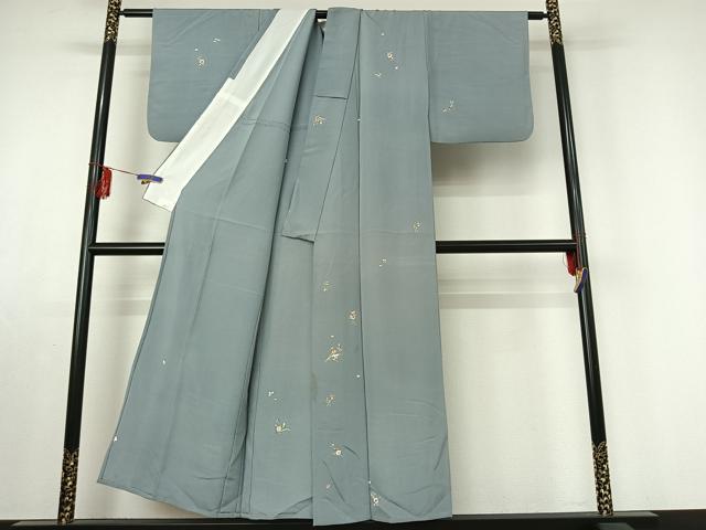 平和屋着物▽二代目 川村久太郎 訪問着 単衣 舞花文 正絹 逸品 AABE6879jh