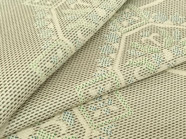 平和屋着物▽上質な紬 単衣 蜀江花文 正絹 逸品 AABE6881jh
