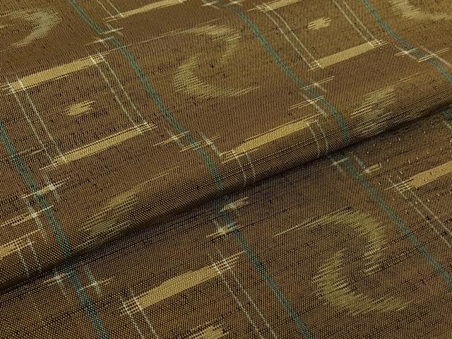 平和屋着物▽上質な紬 単衣 琉球絣文様 正絹 逸品 AABE6890jh