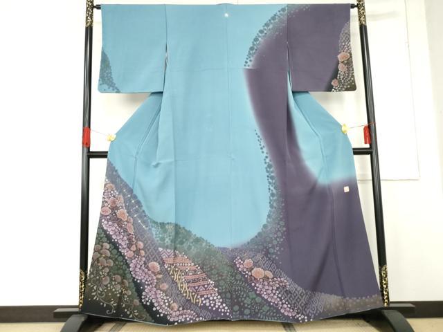 平和屋着物○十日町 名門 滝泰謹製 訪問着 更紗花文 暈し