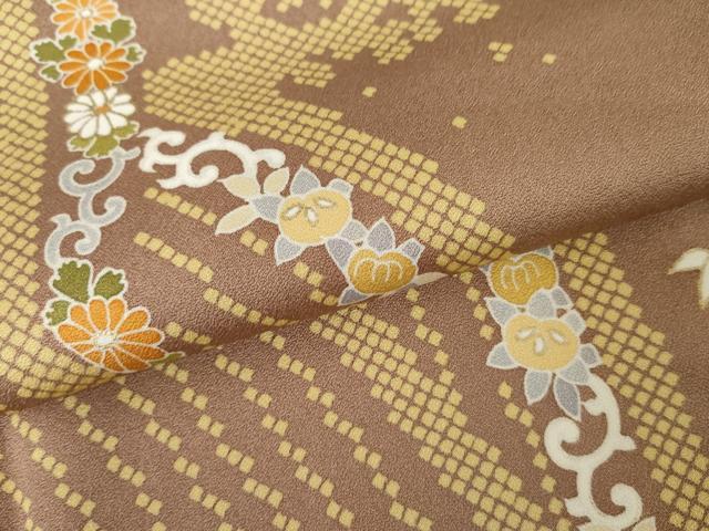 平和屋着物●訪問着 友禅 立波花唐草文 金彩 正絹 逸品 AABE7051cs