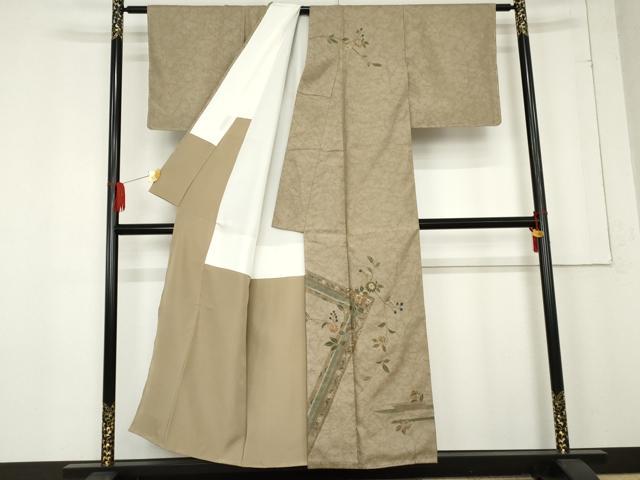 平和屋着物●本場大島紬 訪問着 中国三大刺繍 汕頭刺繍 スワトウ刺繍 更紗枝花文 金糸 正絹 逸品 未使用 AABE7116cs