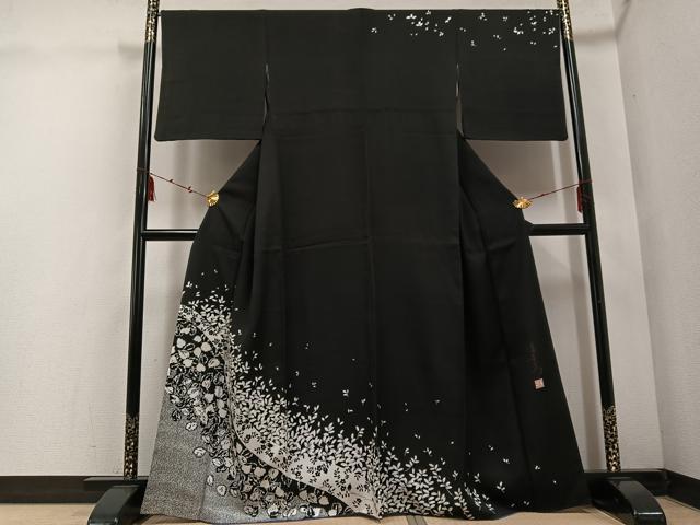 正絹訪問着　ベイズリー　暈し染め　黒地 正絹訪問着 ベイズリー 暈し染め 黒地 正絹訪問着 ベイズリー 暈し染め