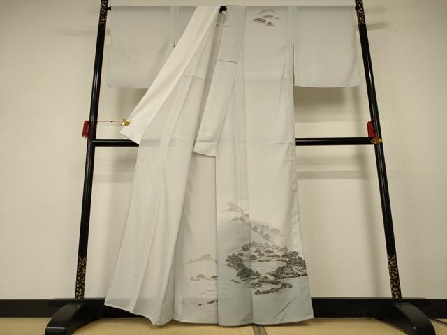平和屋着物*夏物 訪問着 絽 風景文 洗える着物 AABE7425jd