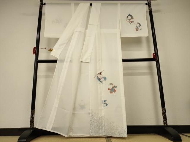 平和屋着物*夏物 訪問着 絽 唐子 金彩 正絹 逸品 AABE7431jd