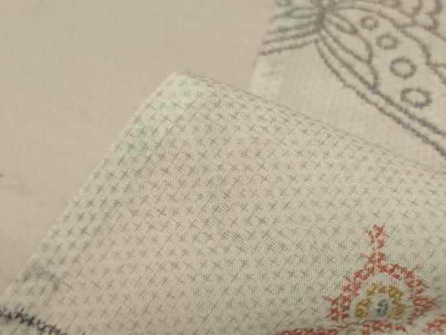 平和屋着物*夏物 小紋 紗 舞蝶文 洗える着物 AABE7466jd