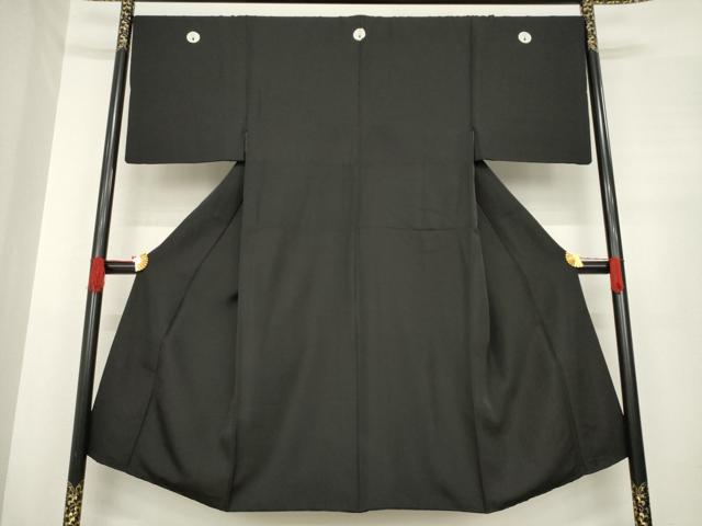 平和屋着物●男性 黒紋付 正絹 逸品 AABE7576ck