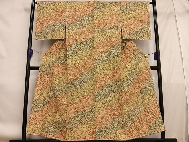 平和屋着物■上質な小紋 風景草花文 正絹 逸品 AABE7694oa