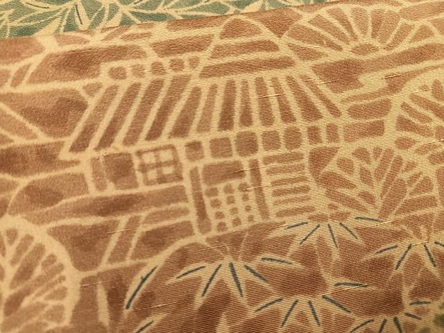 平和屋着物■上質な小紋 風景草花文 正絹 逸品 AABE7694oa