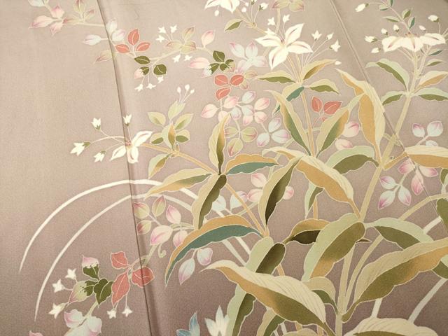 平和屋着物●本加賀友禅作家 能川光陽 訪問着 草花文 暈し染め 正絹 逸品 AABE7743ck