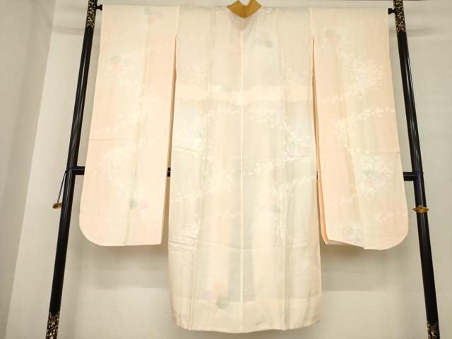 平和屋着物●振袖用長襦袢 無双仕立て 几帳花地紋 暈し染め 正絹 逸品 AABE7759ck