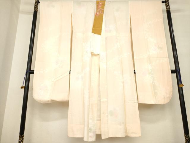 平和屋着物●振袖用長襦袢 無双仕立て 几帳花地紋 暈し染め 正絹 逸品 AABE7759ck