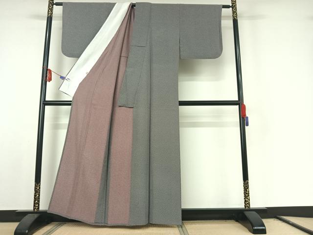 平和屋着物▽江戸小紋 単衣 舞花文 正絹 逸品 AABE8041jh