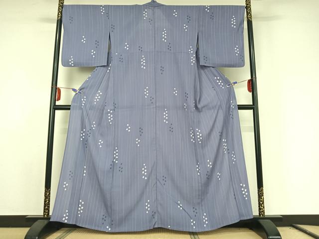 平和屋着物▽小紋 単衣 草花文 洗える着物 AABE8049jh