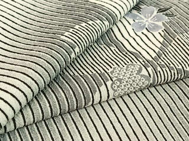 平和屋着物▽小紋 単衣 舞桜文 暈し染め 洗える着物 AABE8080jh