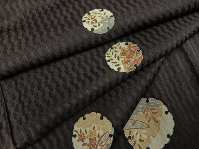 【ふりふ】正絹　上質な小紋　雪輪に花柄　袷 ふりふ】正絹 上質な小紋 雪輪に花柄 袷