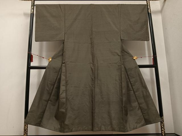 平和屋着物●男性 紬 アンサンブル 80亀甲 正絹 逸品 AABE8139ph
