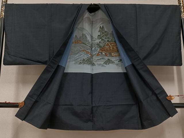 平和屋着物●男性 本場大島紬 アンサンブル 亀甲絣 正絹 逸品 AABE8140ph