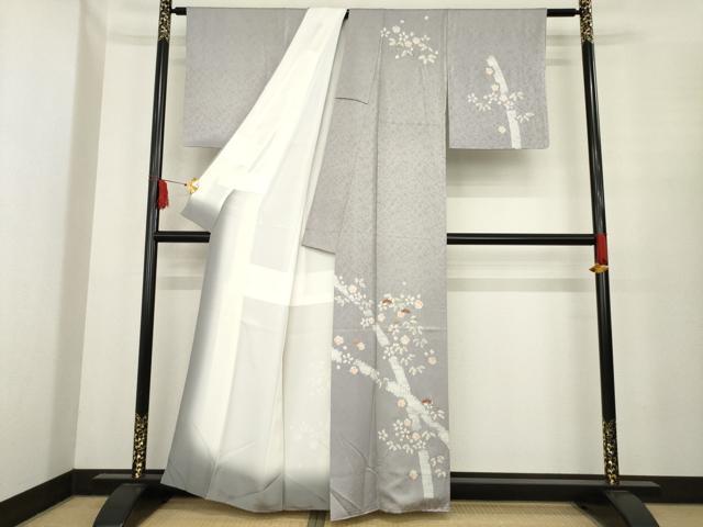 平和屋着物▼訪問着 絞り 刺繍 松竹梅舞花文 金彩 正絹 逸品 AABE8163ck