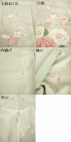 平和屋着物●訪問着 友禅 作家物 枝花文 正絹 逸品 AABE8165ck