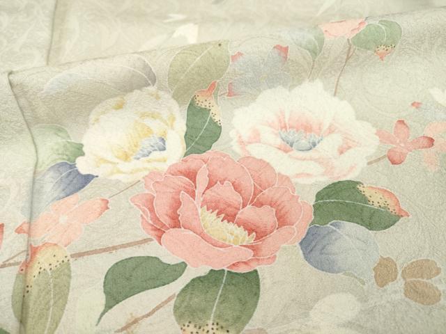 平和屋着物●訪問着 友禅 作家物 枝花文 正絹 逸品 AABE8165ck