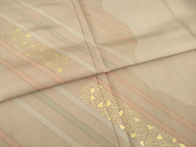 平和屋着物●訪問着 銀杏 イチョウ 金彩 正絹 逸品 AABE8166ck