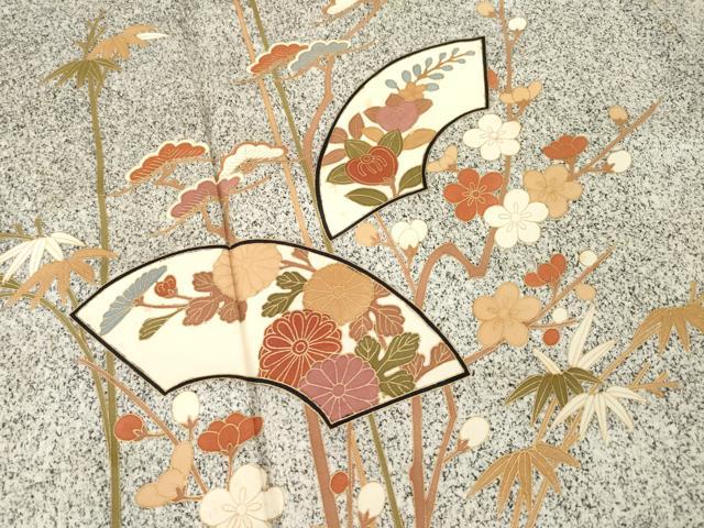 平和屋着物▼訪問着 地紙花文 正絹 逸品 AABE8168ck