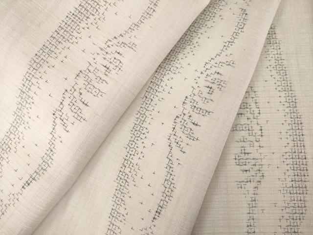 平和屋着物●結城紬 80亀甲 飛び亀甲柄 よろけ立涌文 正絹 逸品 AABE8223ck
