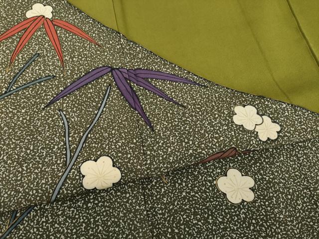 平和屋着物●染色の魔術師 染乃座・大久保玄才 そめのざ玄才 訪問着 笹 梅 正絹 逸品 AABE8225ck