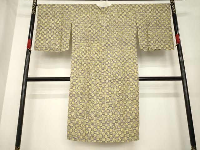 平和屋着物●長襦袢 無双仕立て 流水市松文 やまと誂製 正絹 逸品 AABE8228ck
